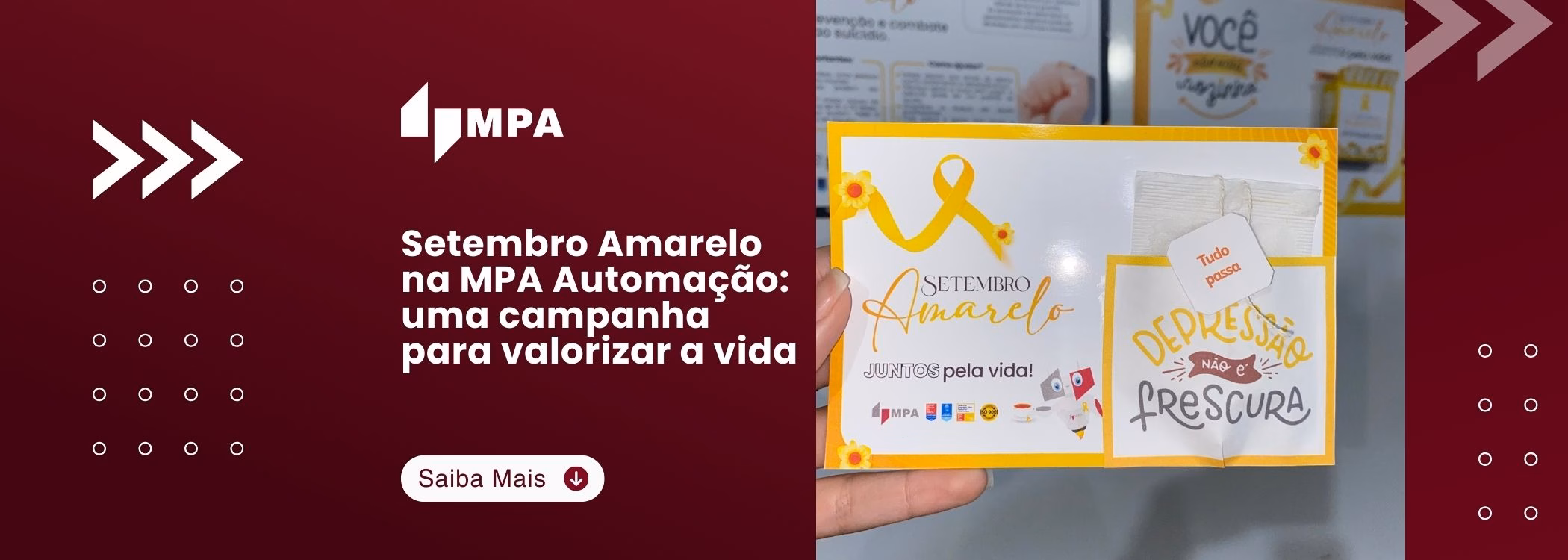 Setembro Amarelo na MPA Automação uma campanha para valorizar a vida
