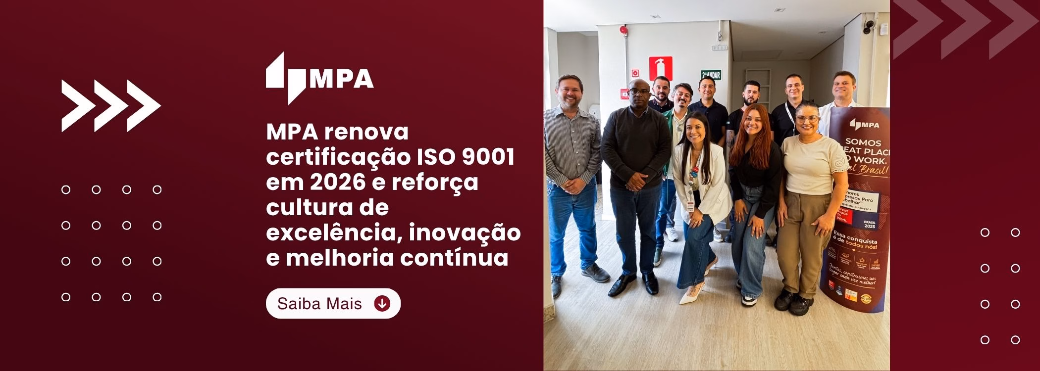 MPA Automação renova certificação ISO em e reforça cultura de excelência inovação e melhoria contínua